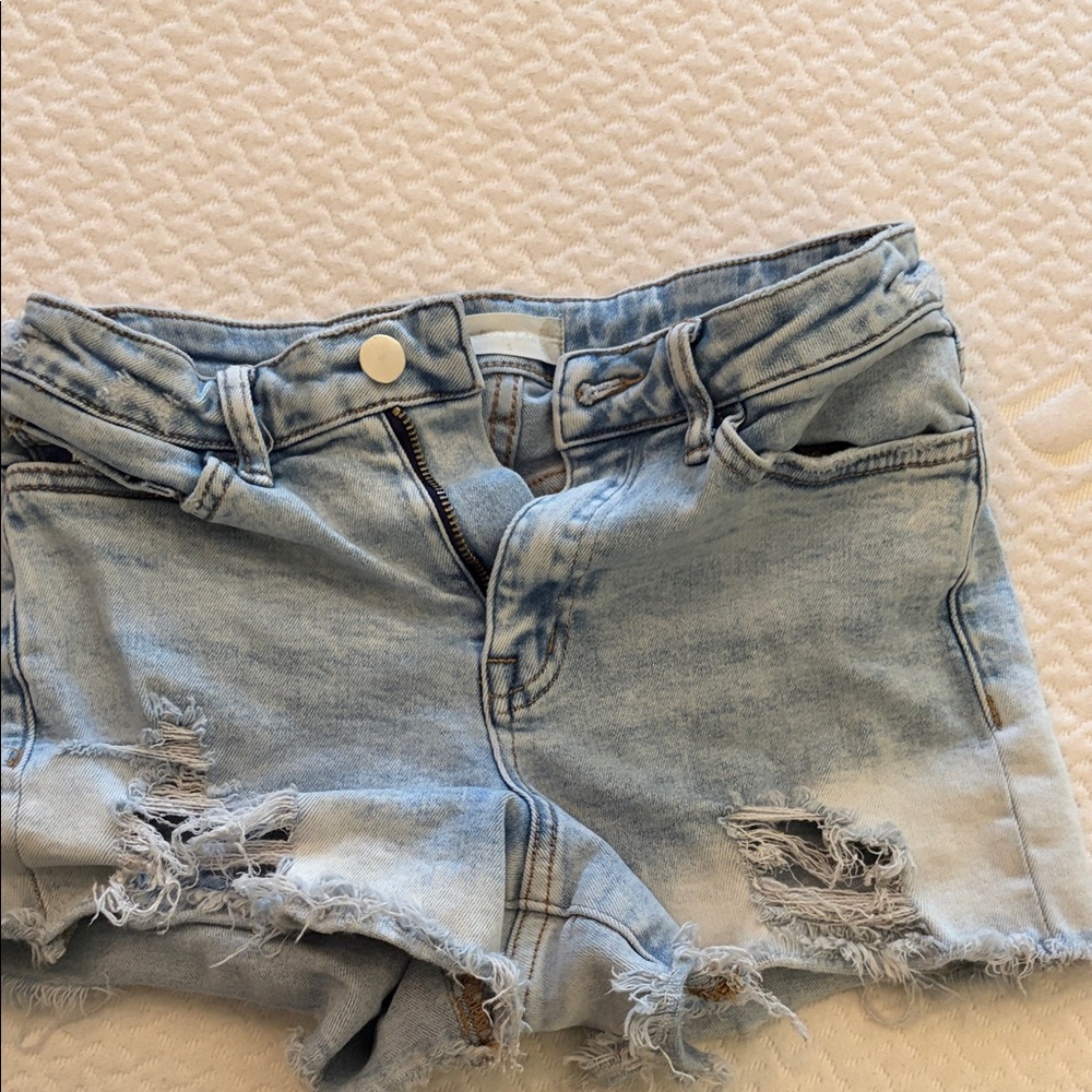 Altar'd State Light Blue Distressed Jean Shorts